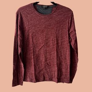 Banana Republic mens long sleeve T-shirt burgundy heather size small